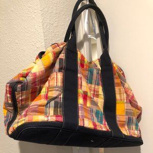 J. Crew Madras patchwork tote